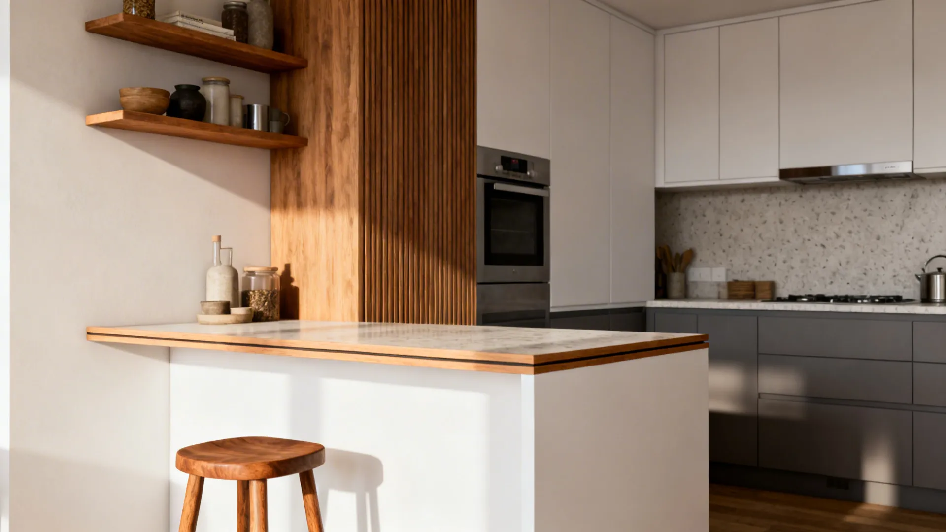 Warm Wood Accents to Humanize the Space