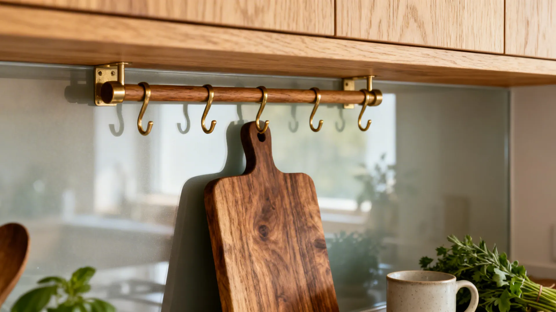 Warm wood accents to soften an older shell