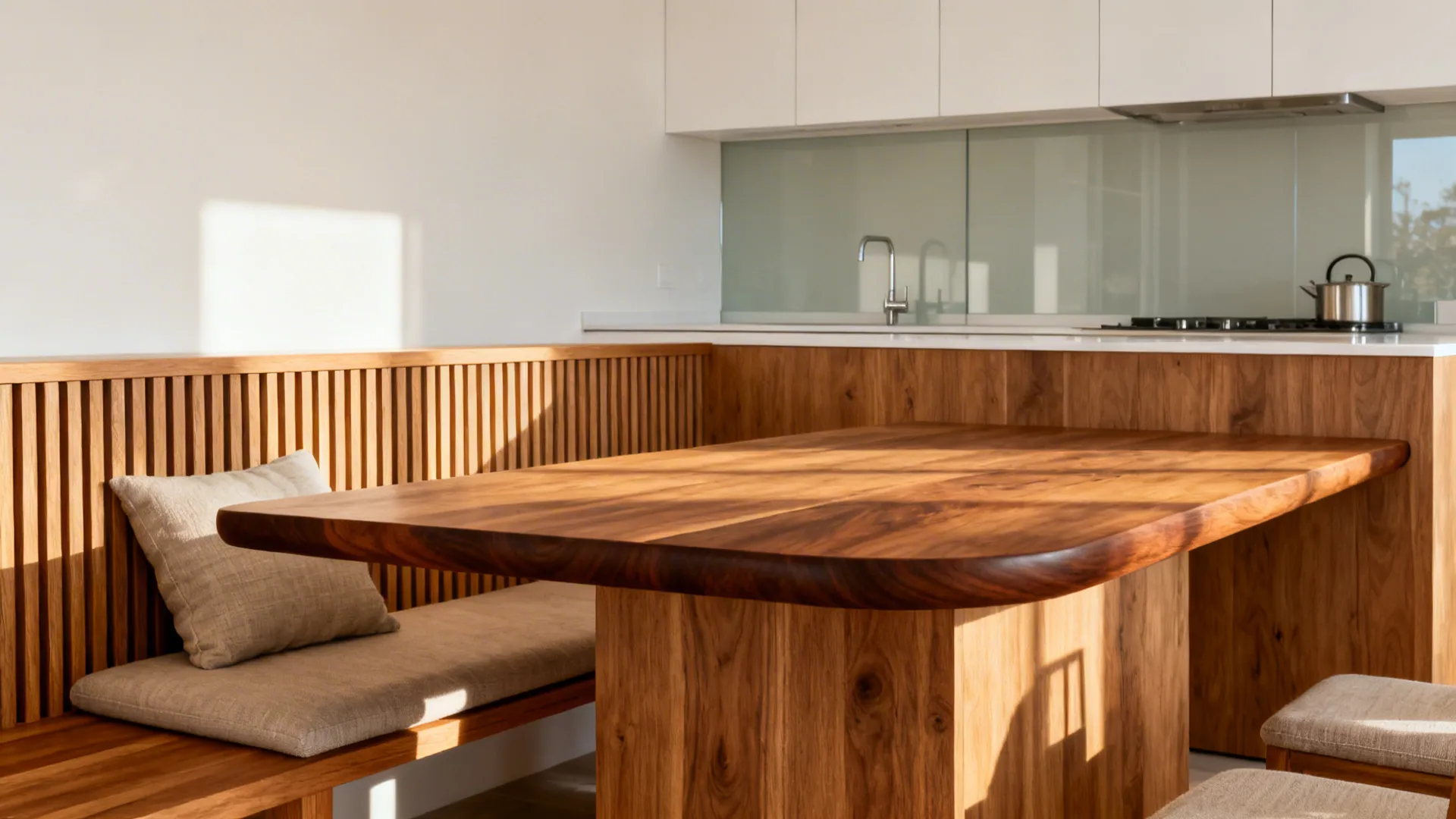 4) Warm wood accents for cozy dining energy