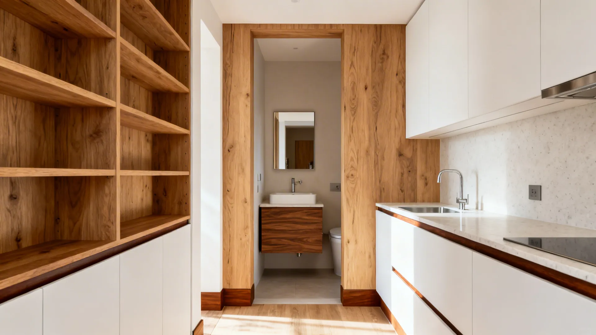 Warm Wood Accents for Balance