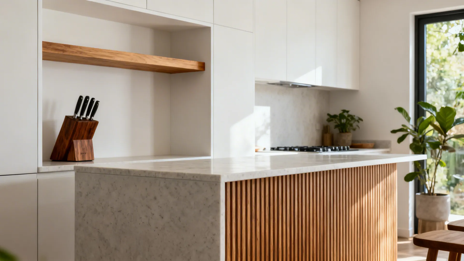 Warm Wood Accents without the Weight