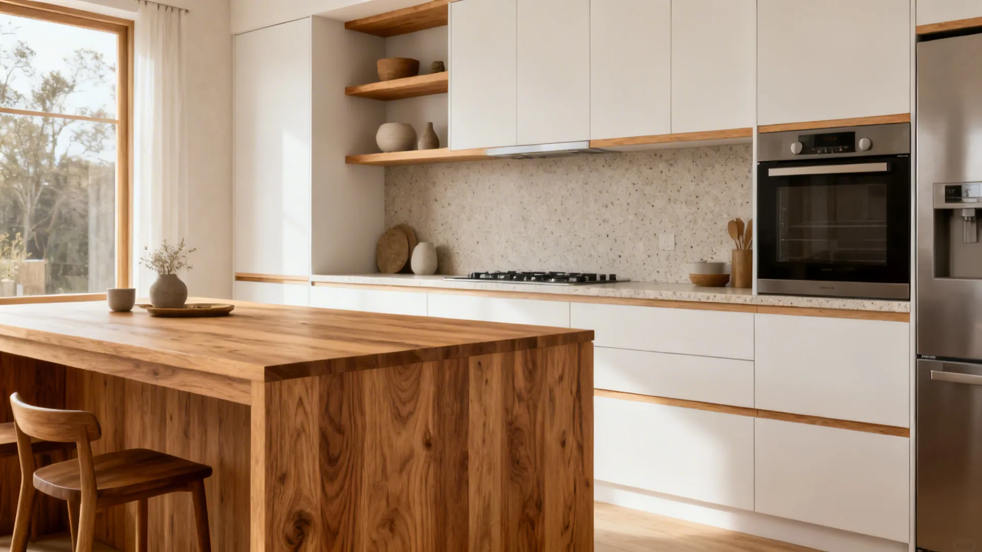 Warm wood accents for a cozy, modern vibe