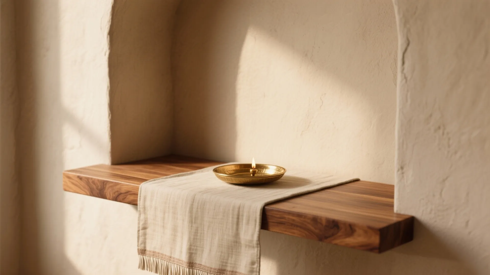 Warm wood elements for a serene altar