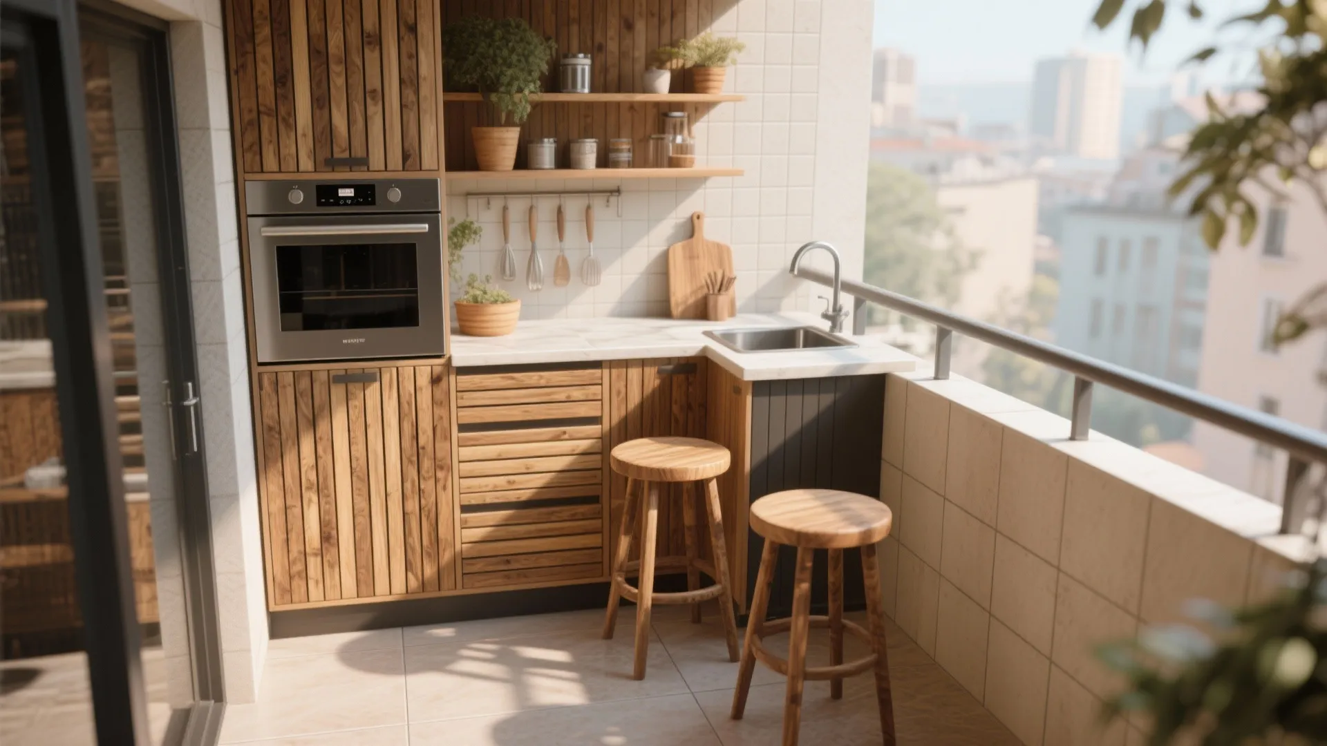 Warm wooden elements for a cozy vibe