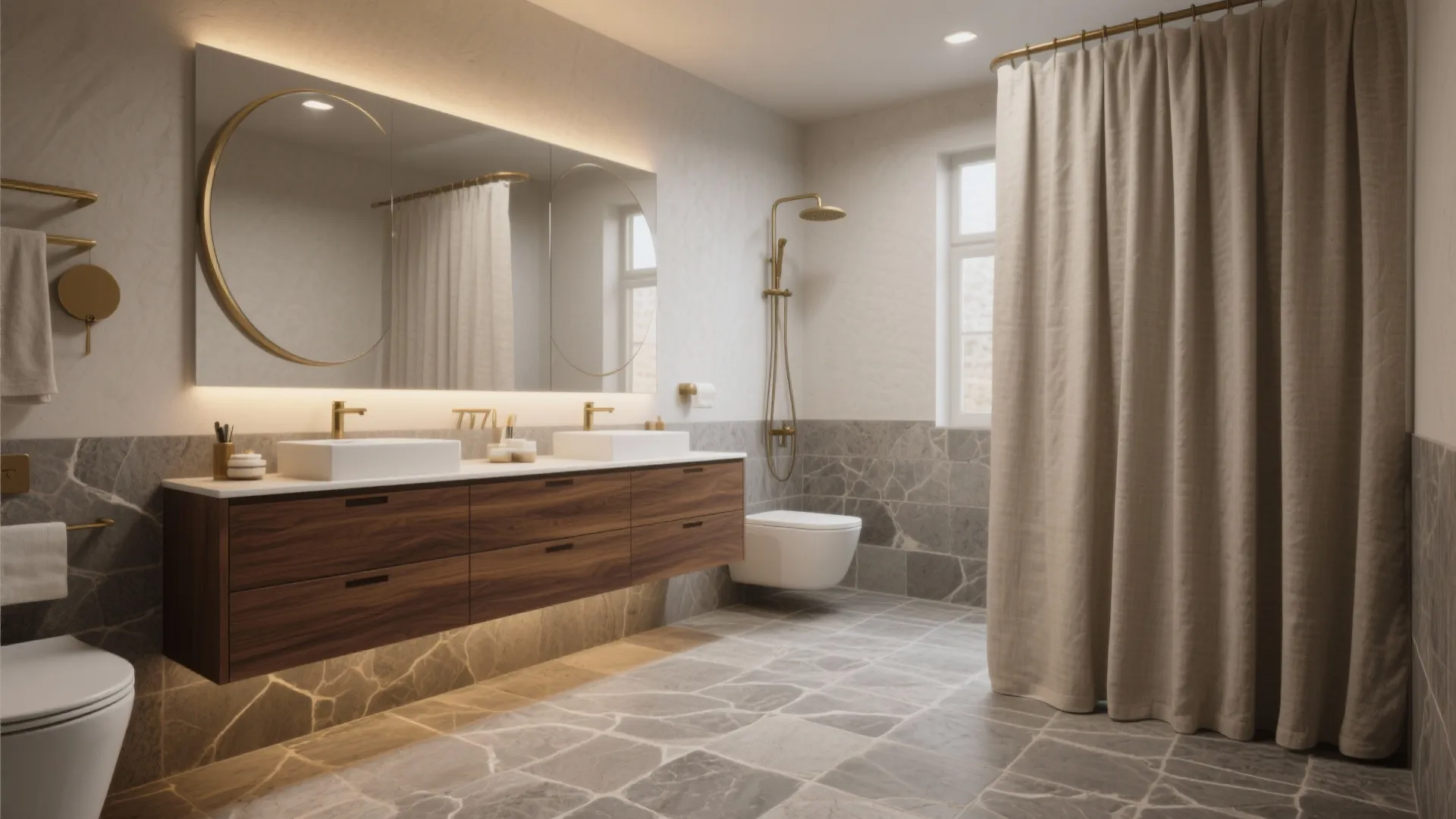 Balance Roughness with Warmth: Wood Accents and Softer Light