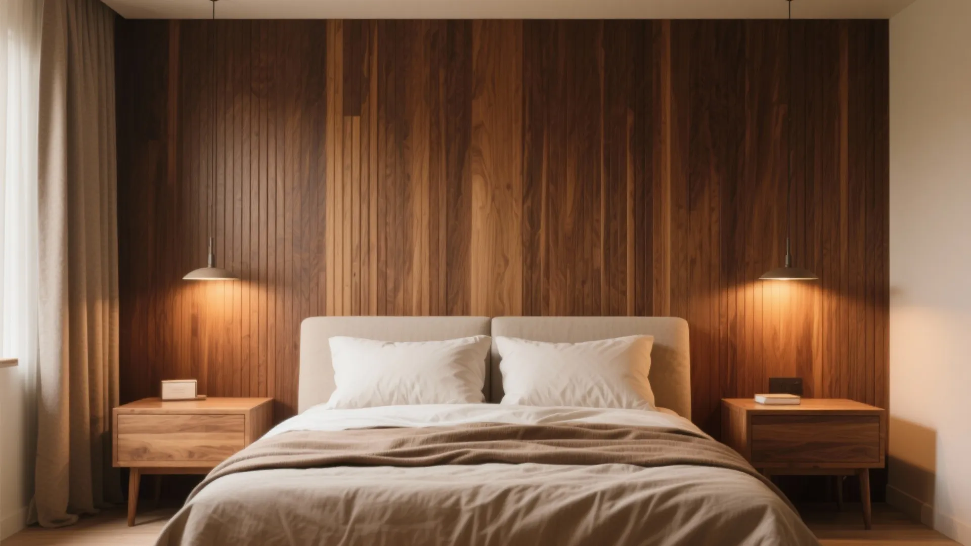 Warm Wood Accents in Bedrooms