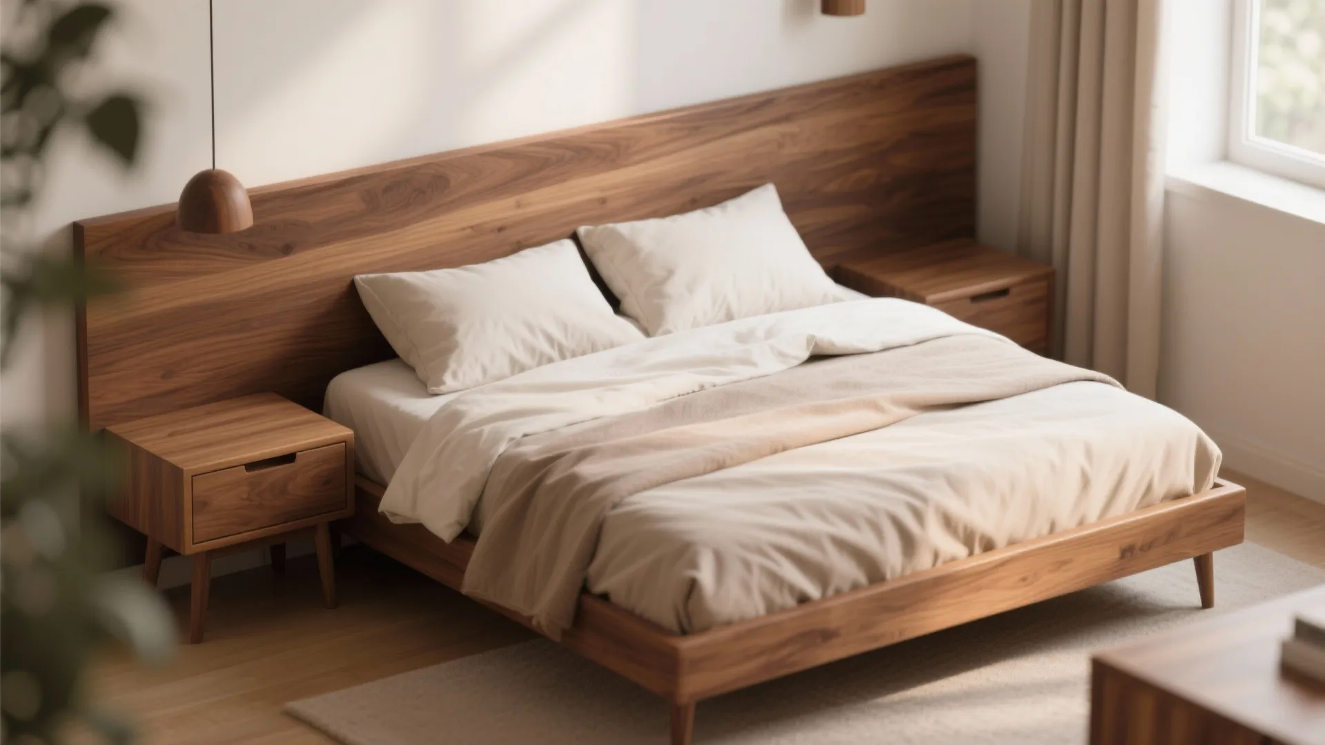 Warm Wooden Bedroom Accents