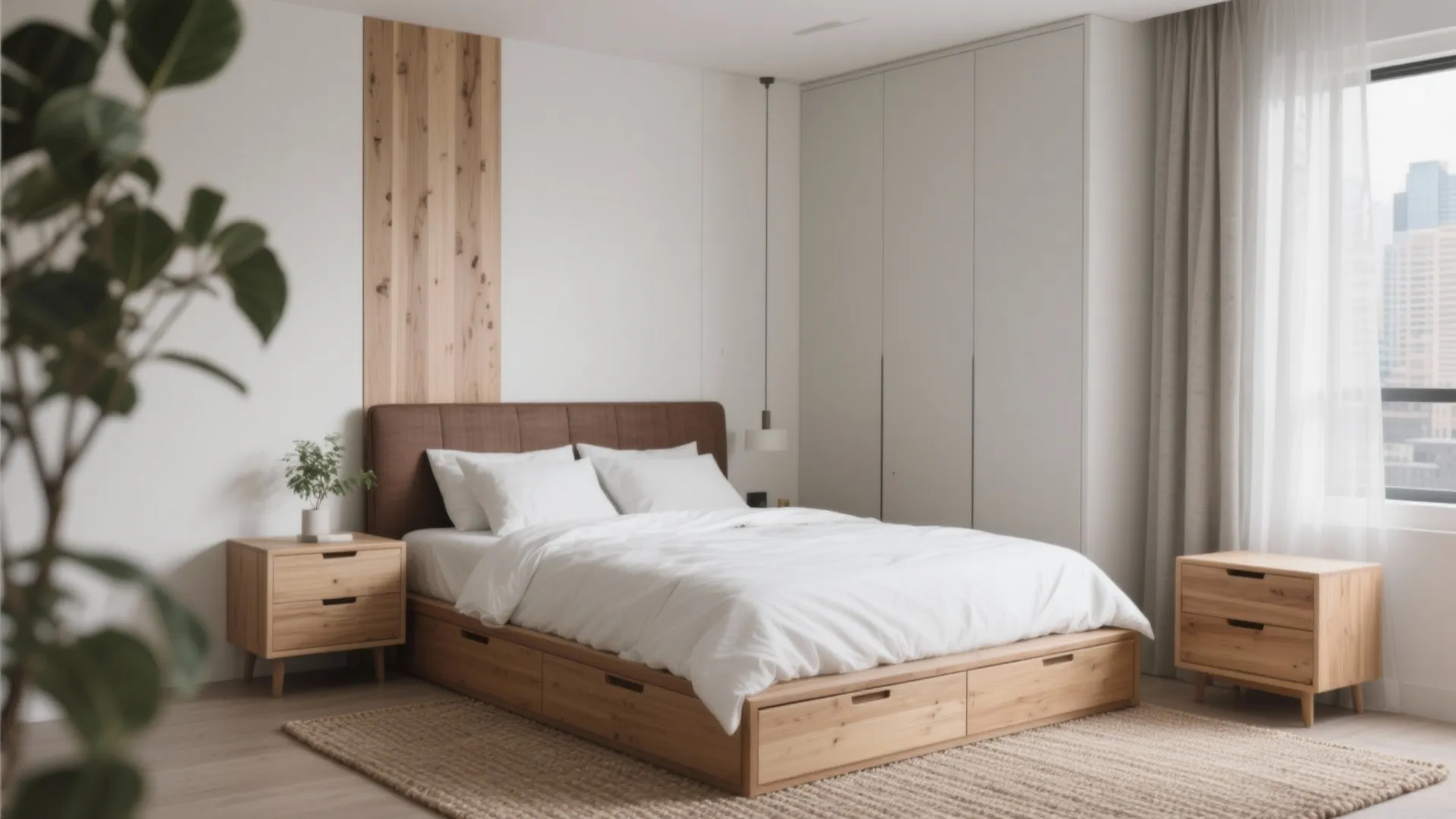 Warm Wood Accents in Bedrooms
