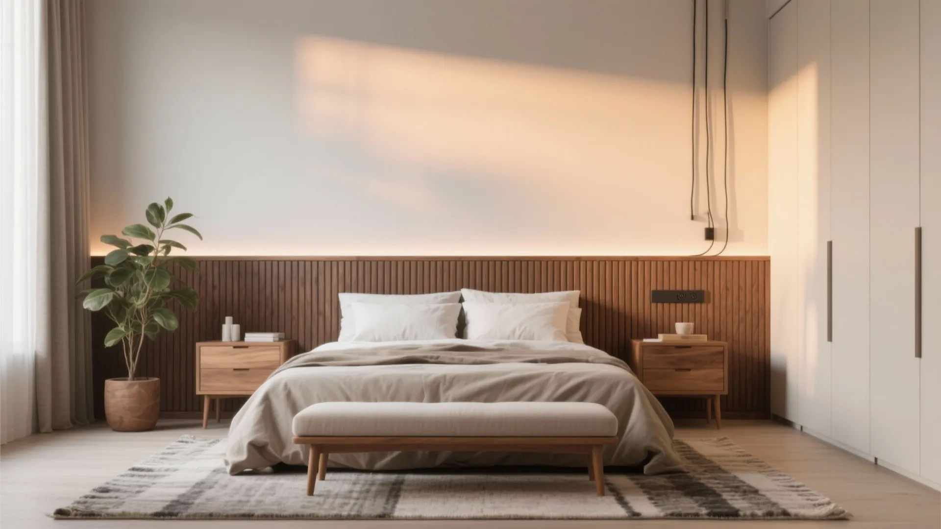 Warm Wood Accents for Calm Bedrooms