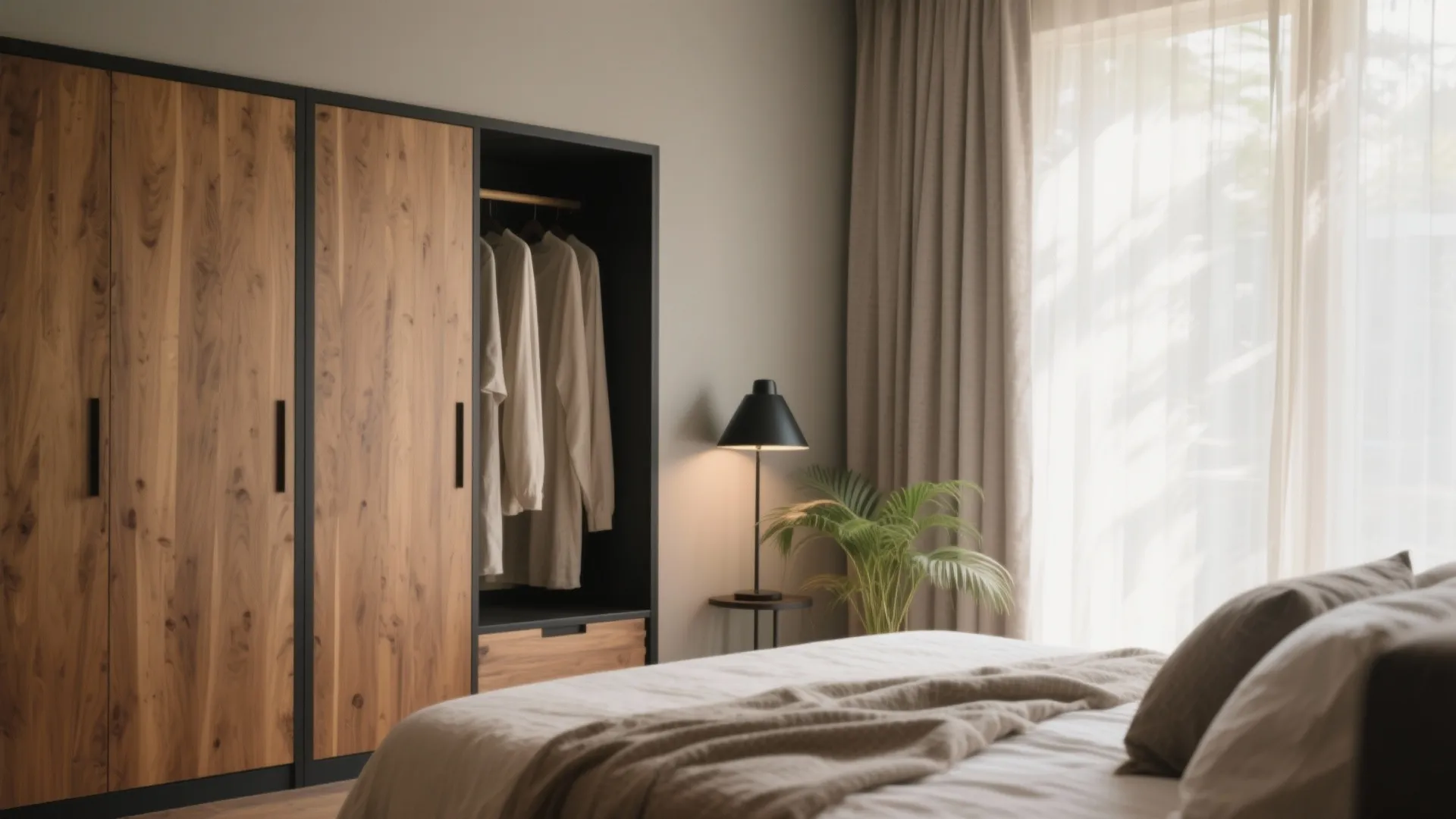 4) Warm Wood + Textured Neutrals: A Calm, Timeless Bangalore Palette