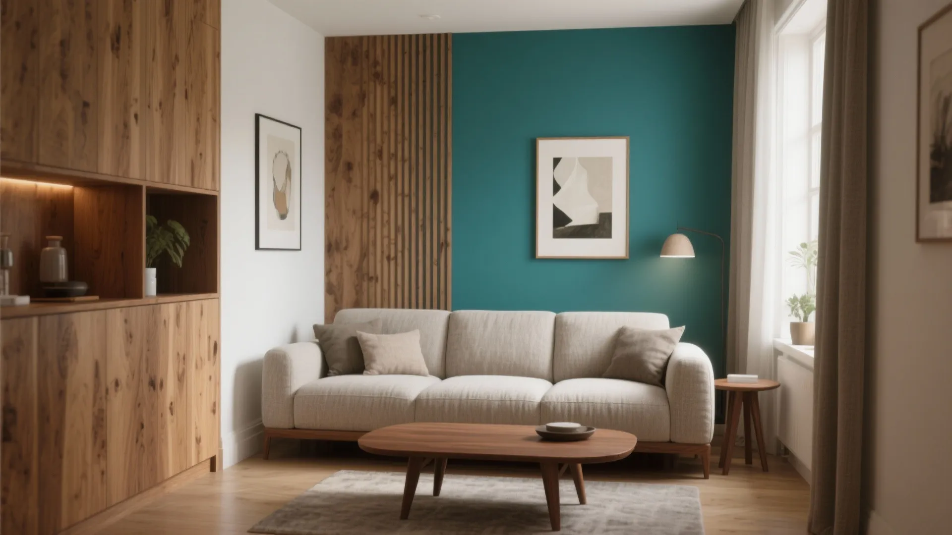 Warm Wood + One Bold Color
