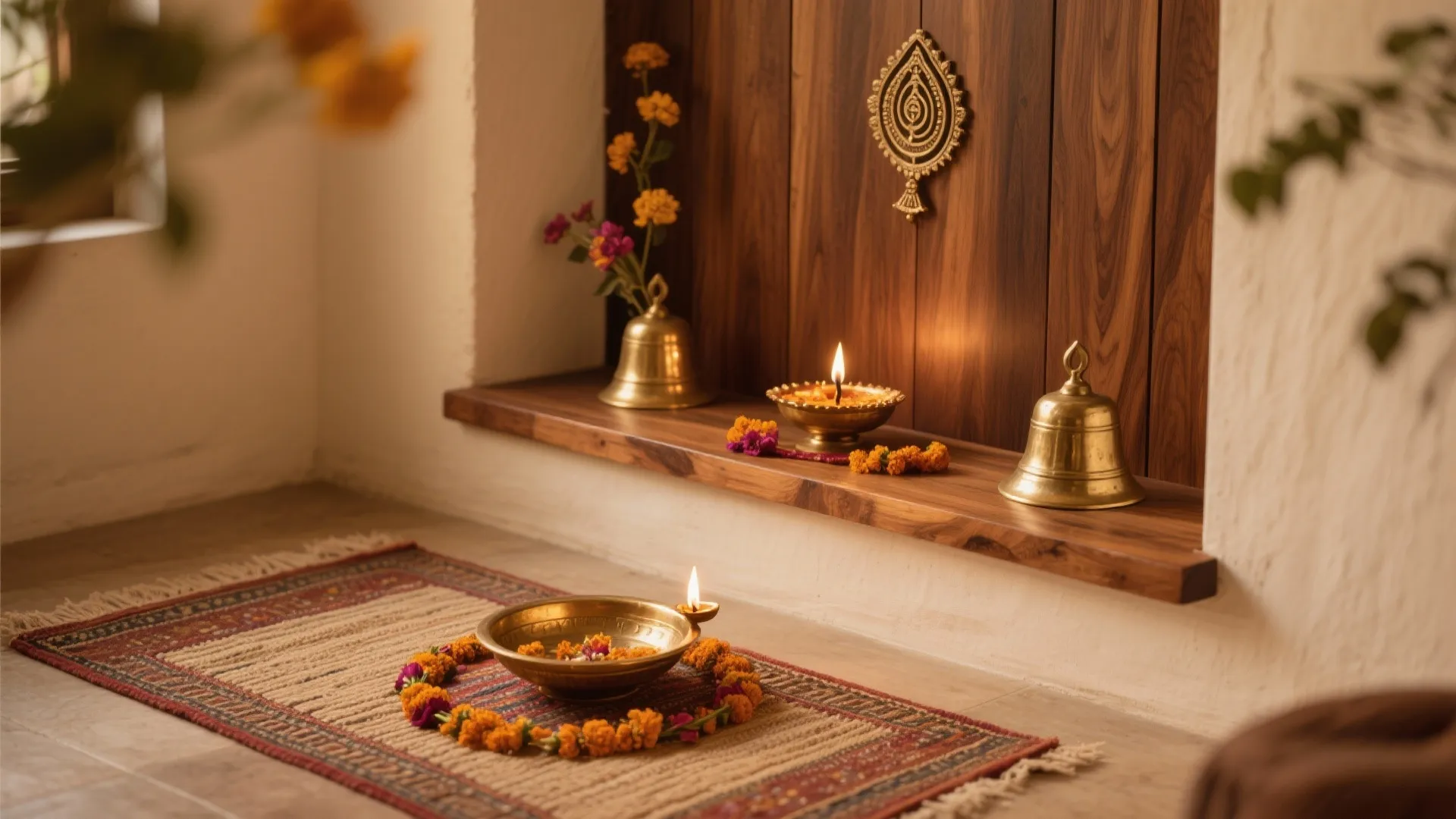 Warm Wood, Brass Accents, and a Soft Rug Underfoot