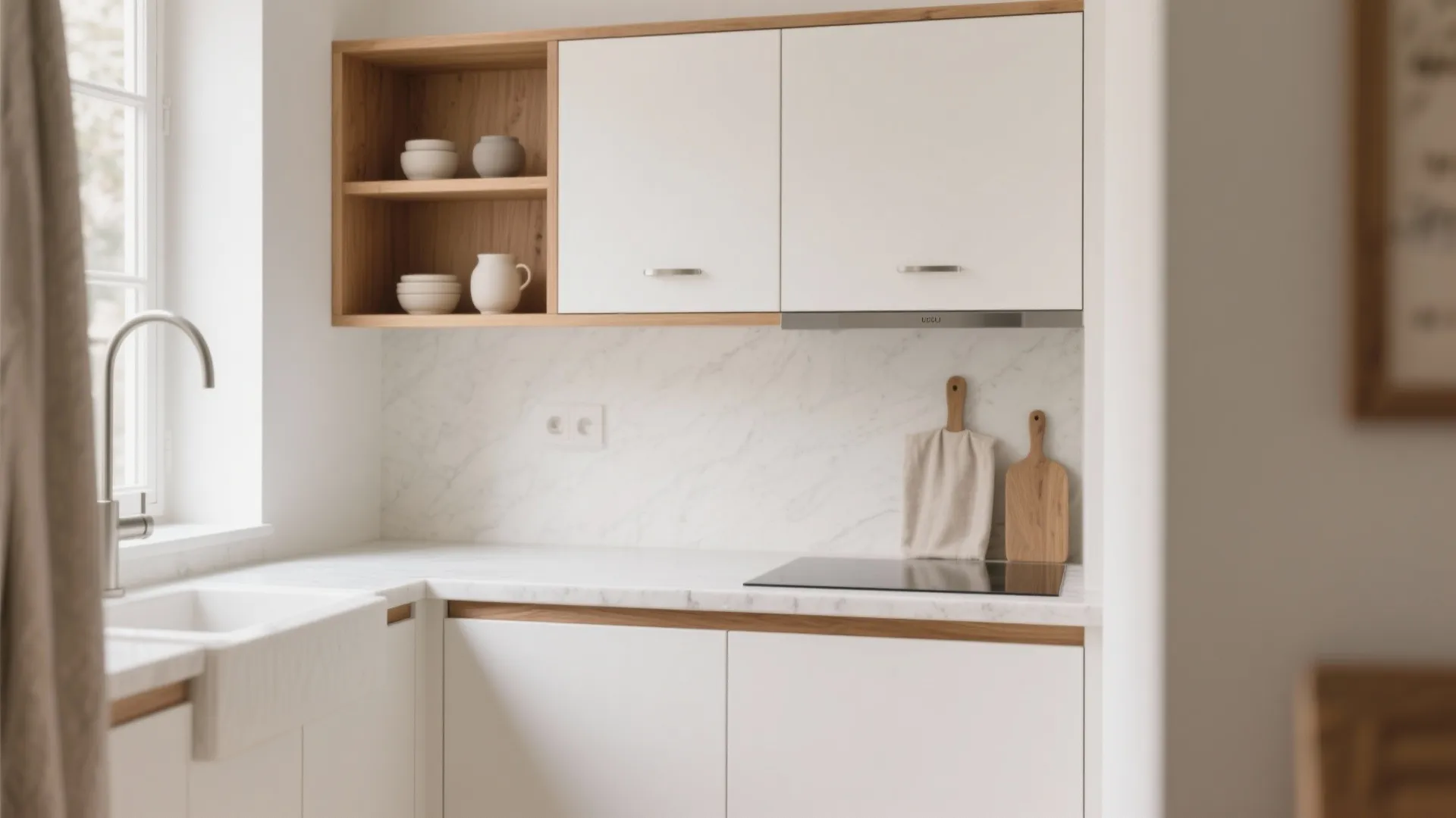 Warm Wood Accents to Balance Light Palettes