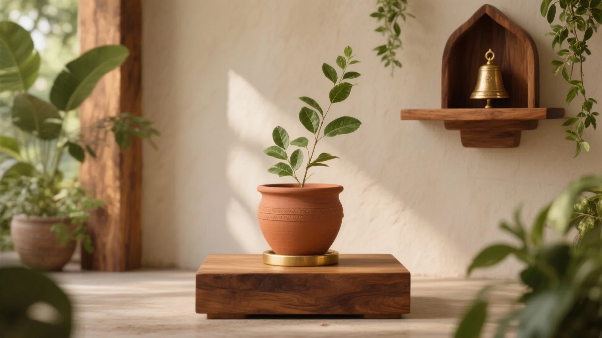 Warm Wood and Clay to Ground the Space