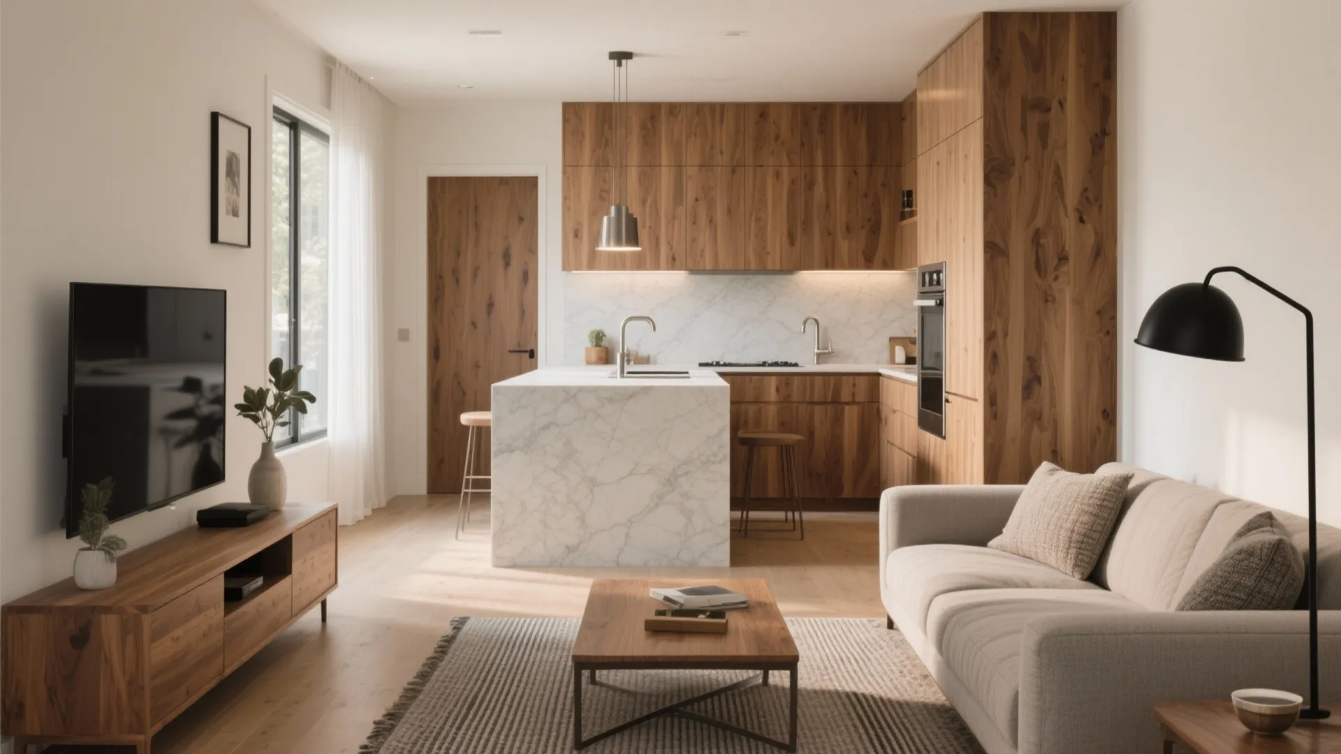 Warm Wood Accents and a Cohesive Material Story