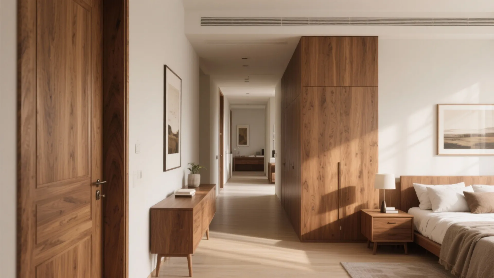 Warm Wood Accents for Cohesion