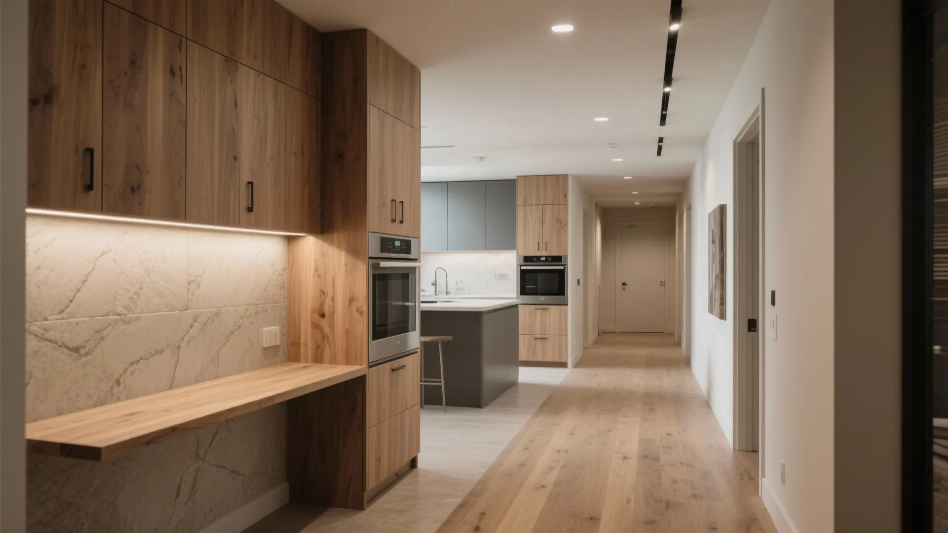 Warm woods and textured neutrals for cohesion