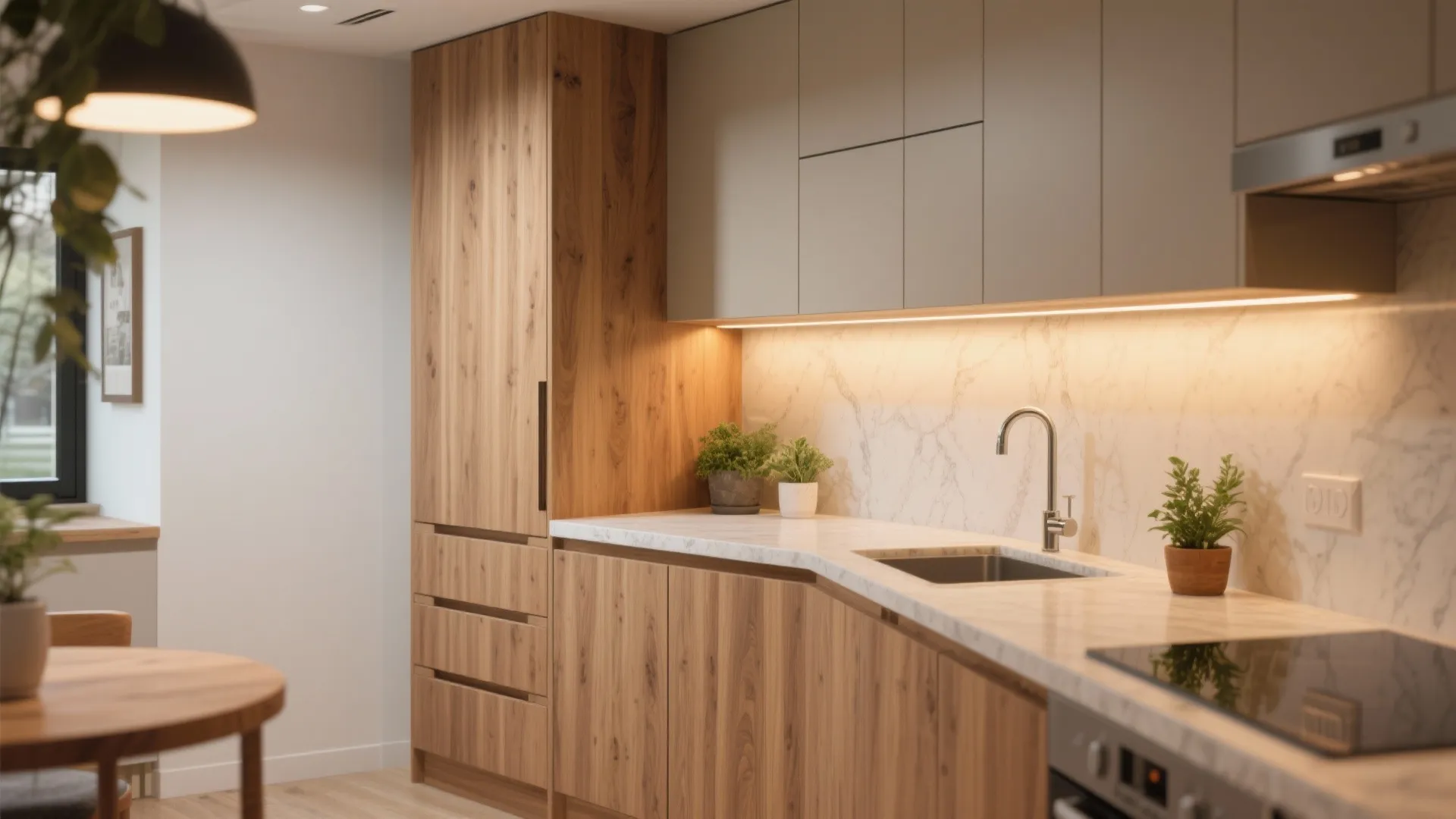 Warm Wood Accents with Durable Finishes