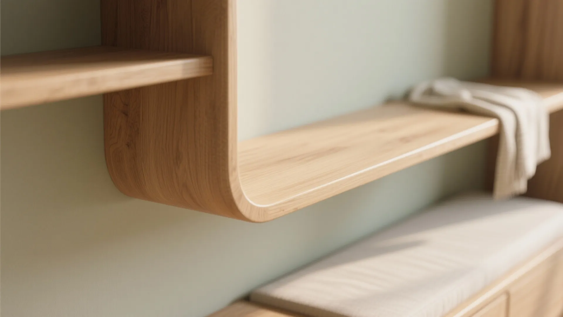 5) Warm wood details to soften a minimalist palette