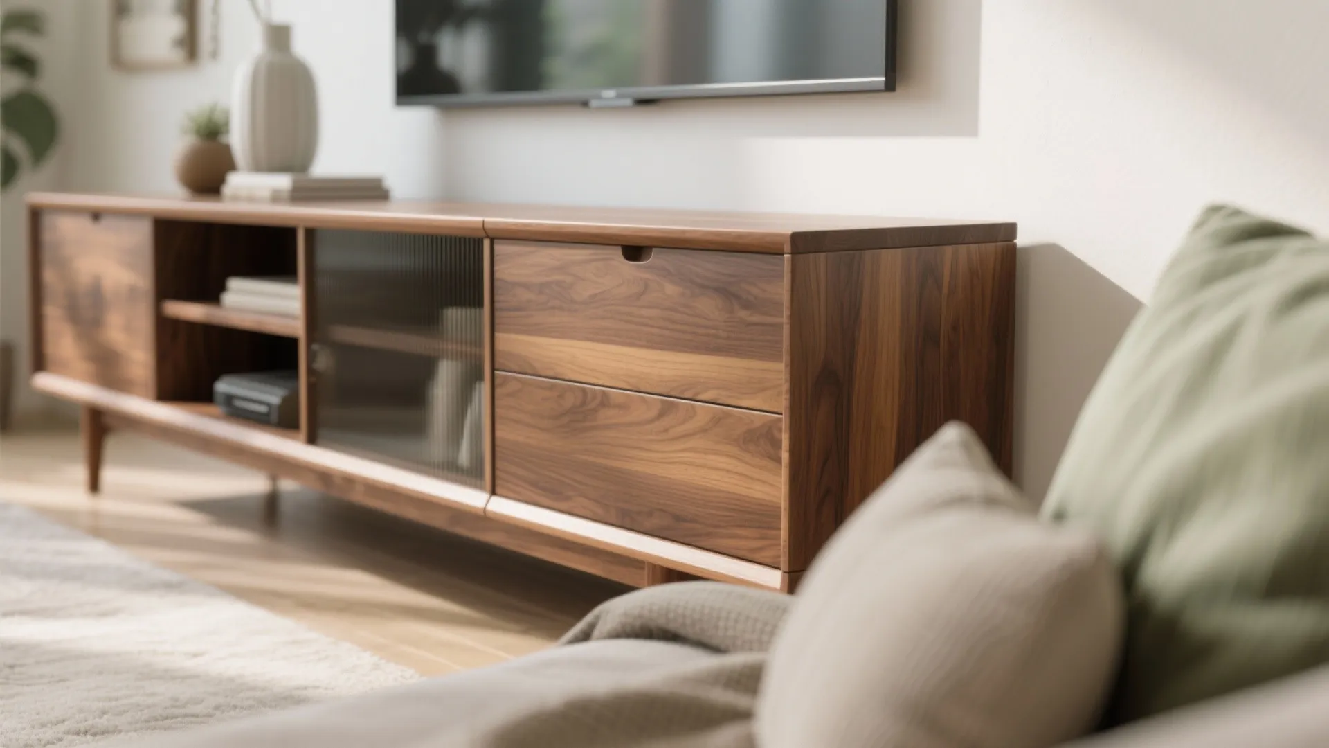 Warm Wood Accents that Don’t Shrink the Room