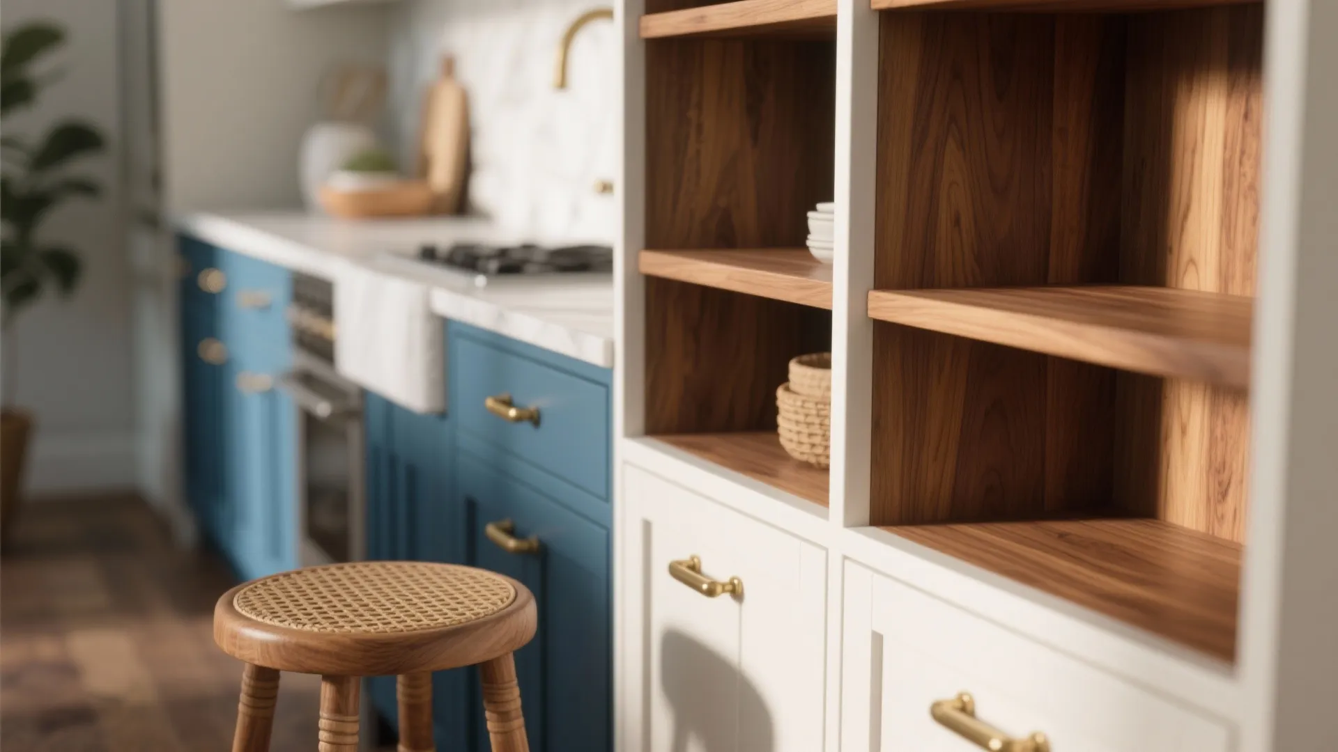 2. Use warm accents to balance cool tones