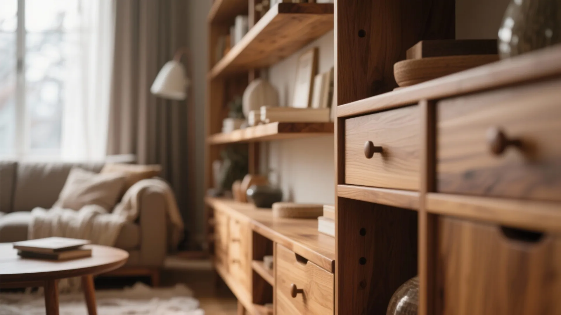 7. Warm-Tone Wooden Elements