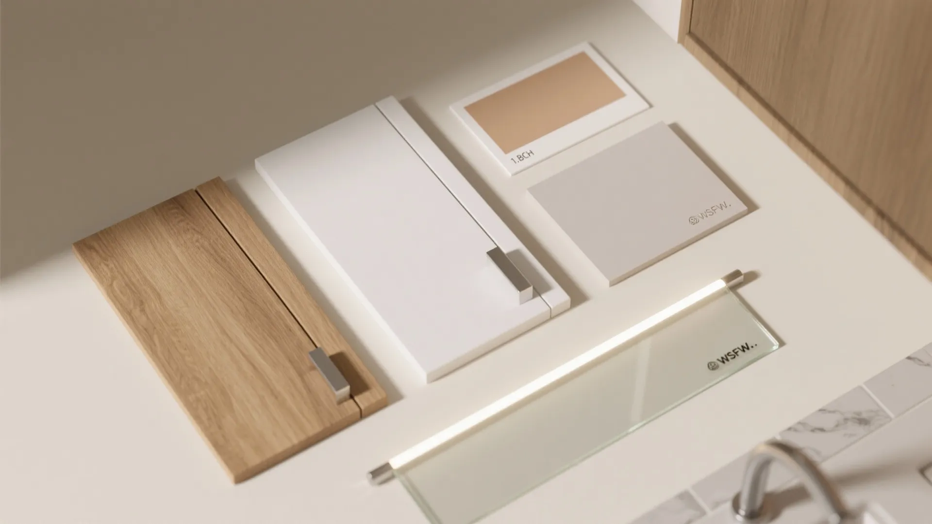 Warm wood tones with clean lines