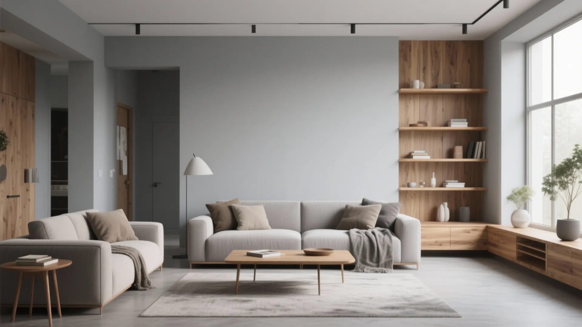 Warm Wood with Grey Palette