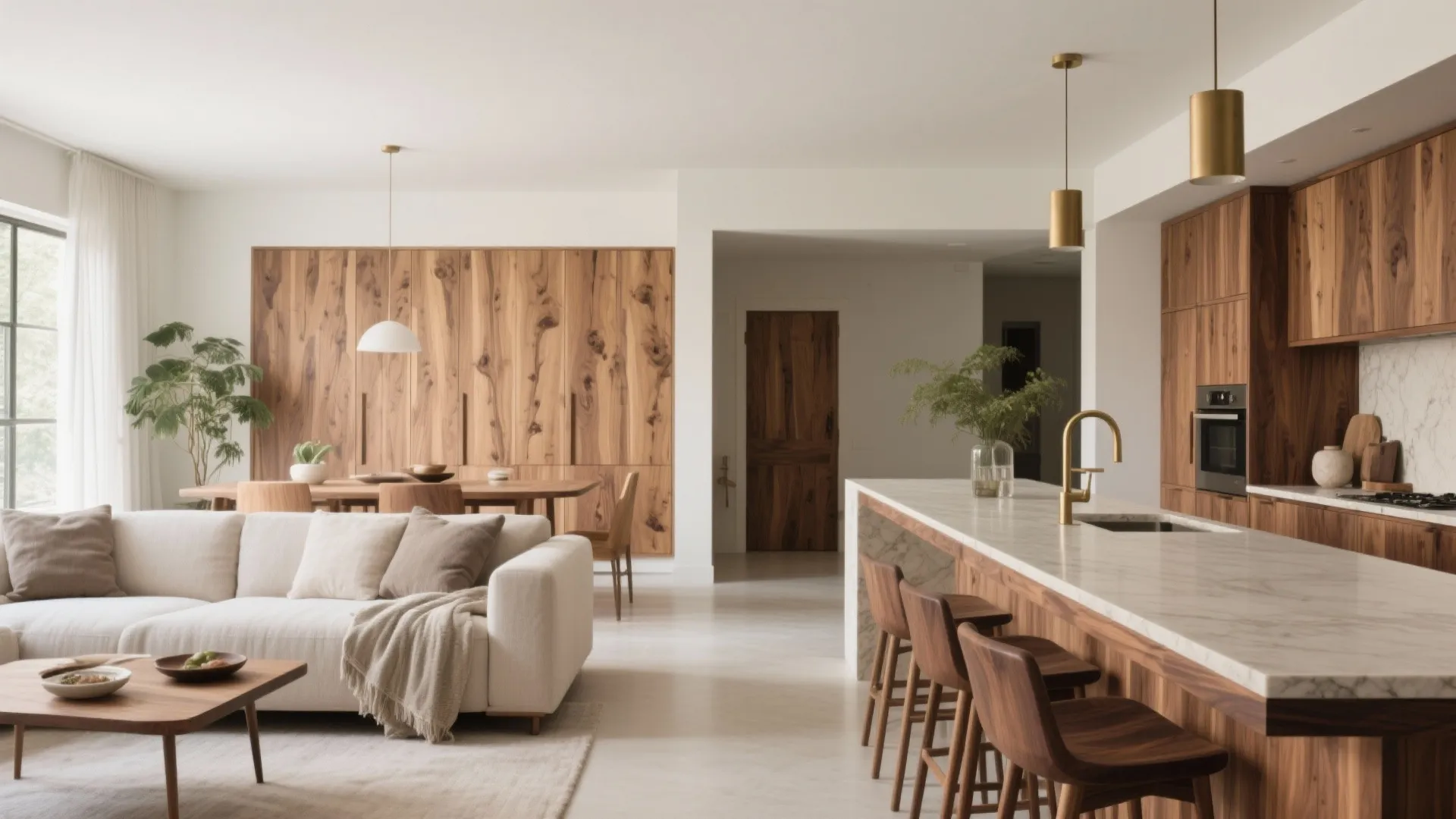 Warm wood elements for a calm, grounded home