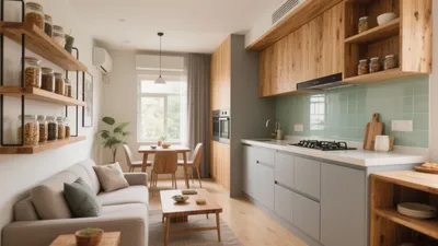 Scandinavian Kitchen & Living Room Open Plan Design