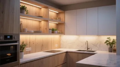 Modern Wood and Marble Kitchen Design