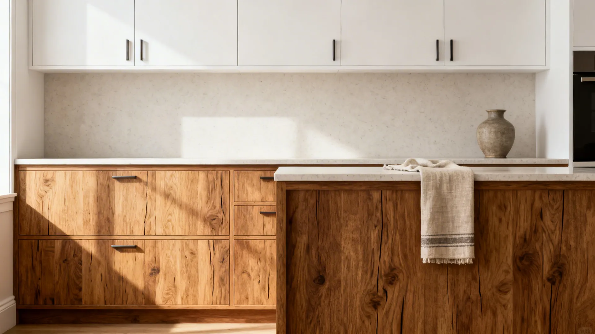 Warm Wood Tones to Ground a Small Kitchen