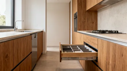 5 smart ideas for kitchen cupboards with wooden drawers