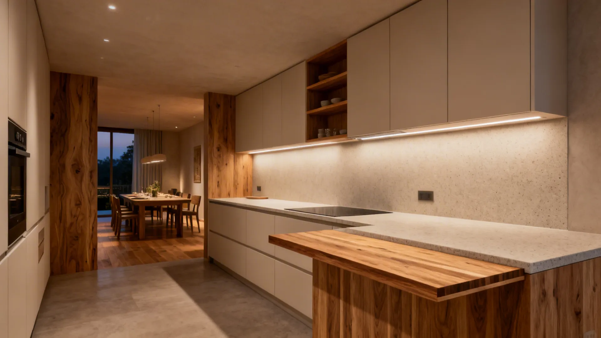 Warm Wood Accents for Calm Hospitality