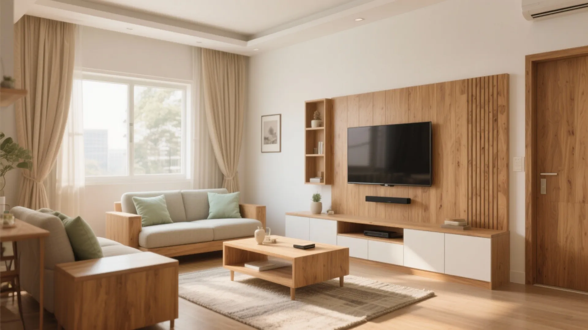 Warm Wood Accents with Light Palettes