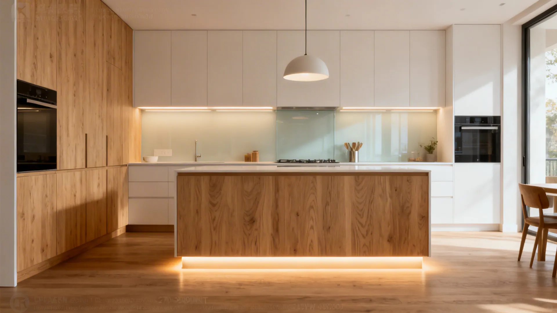 Warm Wood and Layered Lighting for Cohesion
