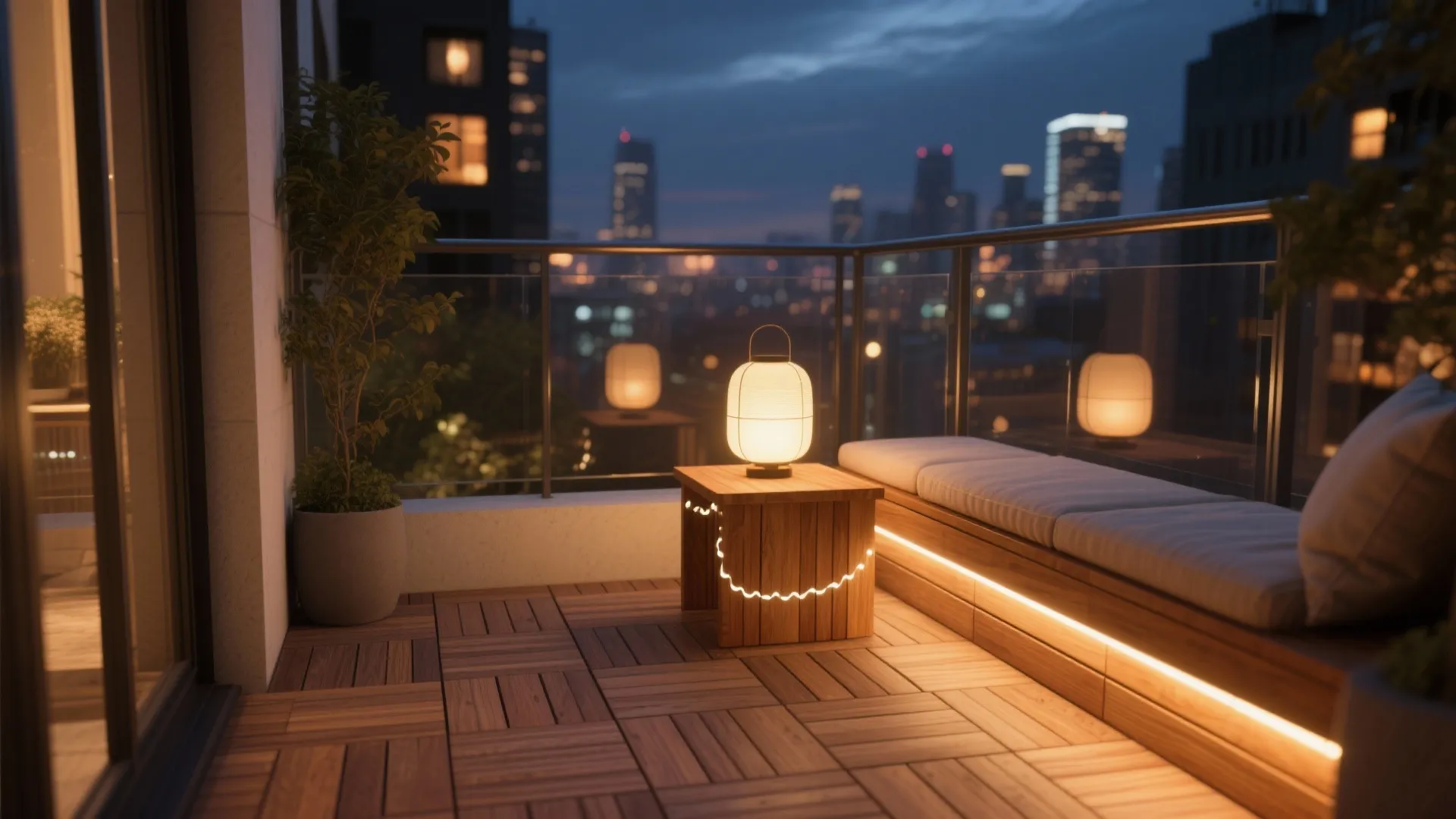 Wood Tones + Warm Night Lighting