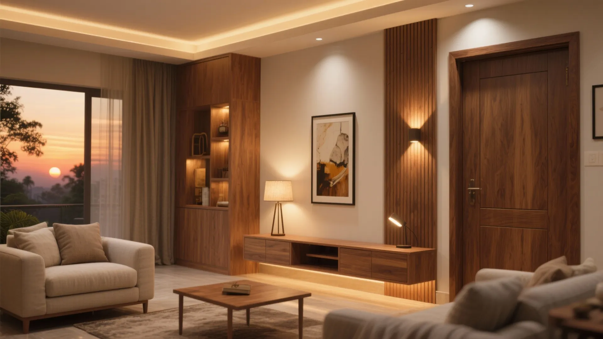 Warm wood, layered light, and Vastu-friendly flow