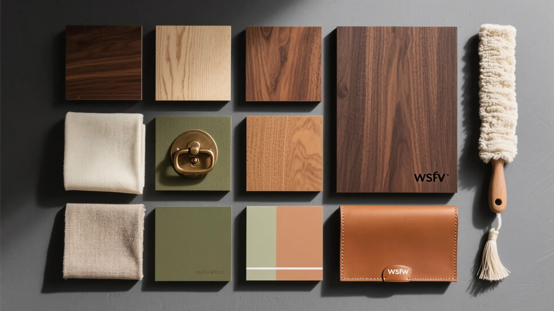 Idea 3: Balance with Warm Woods, Linen, and Brass