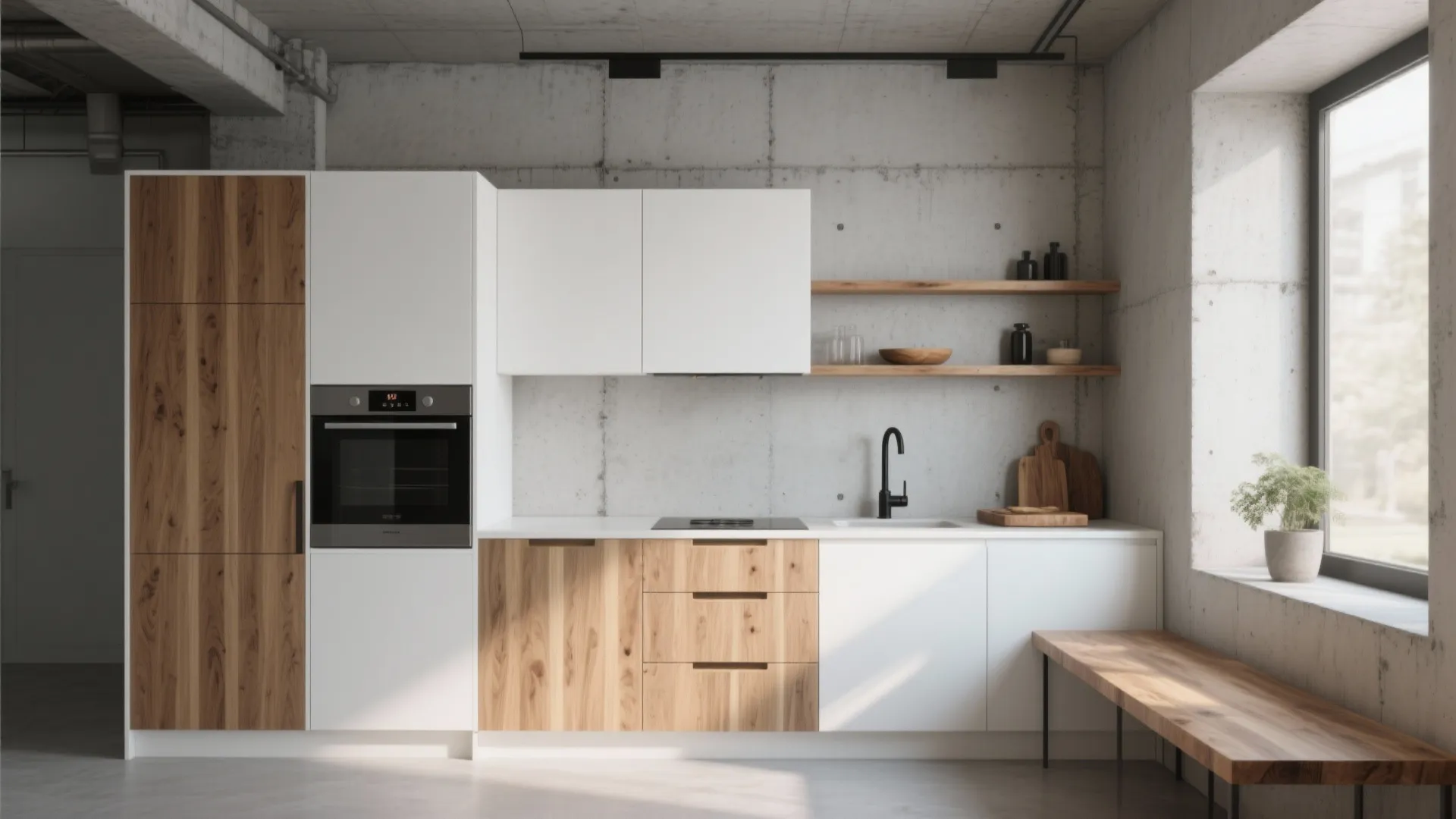 Warmth from Wood Elements Without Visual Bulk