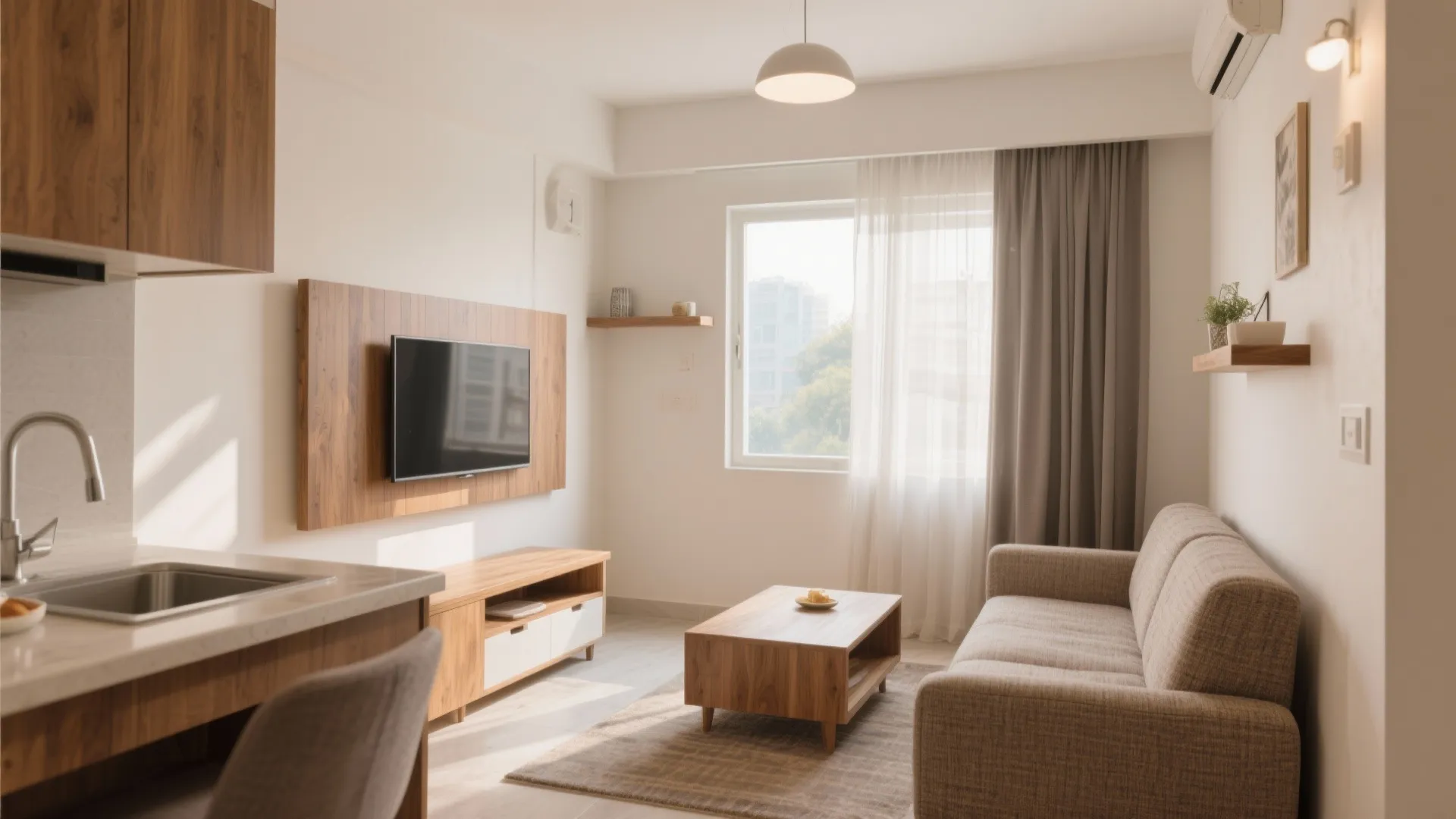 4) Warm wood accents without the premium