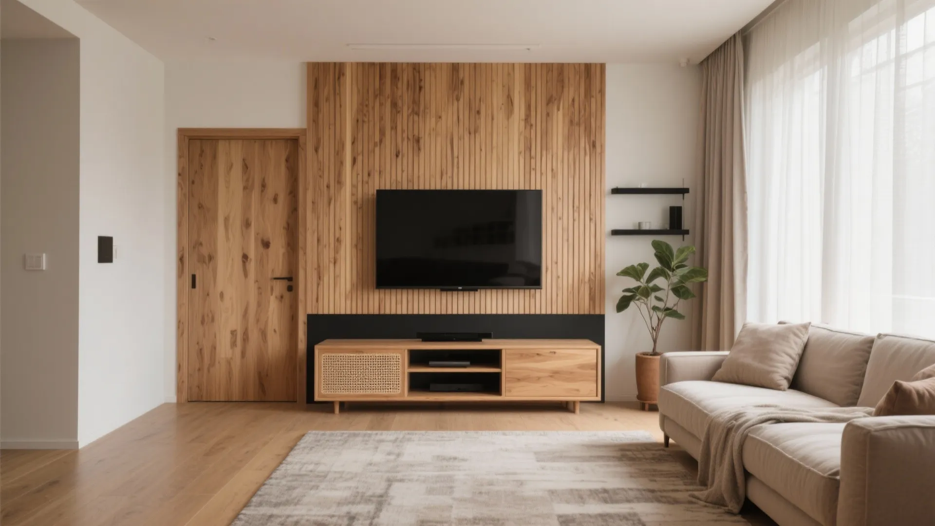 Warm wood accents and acoustic calm
