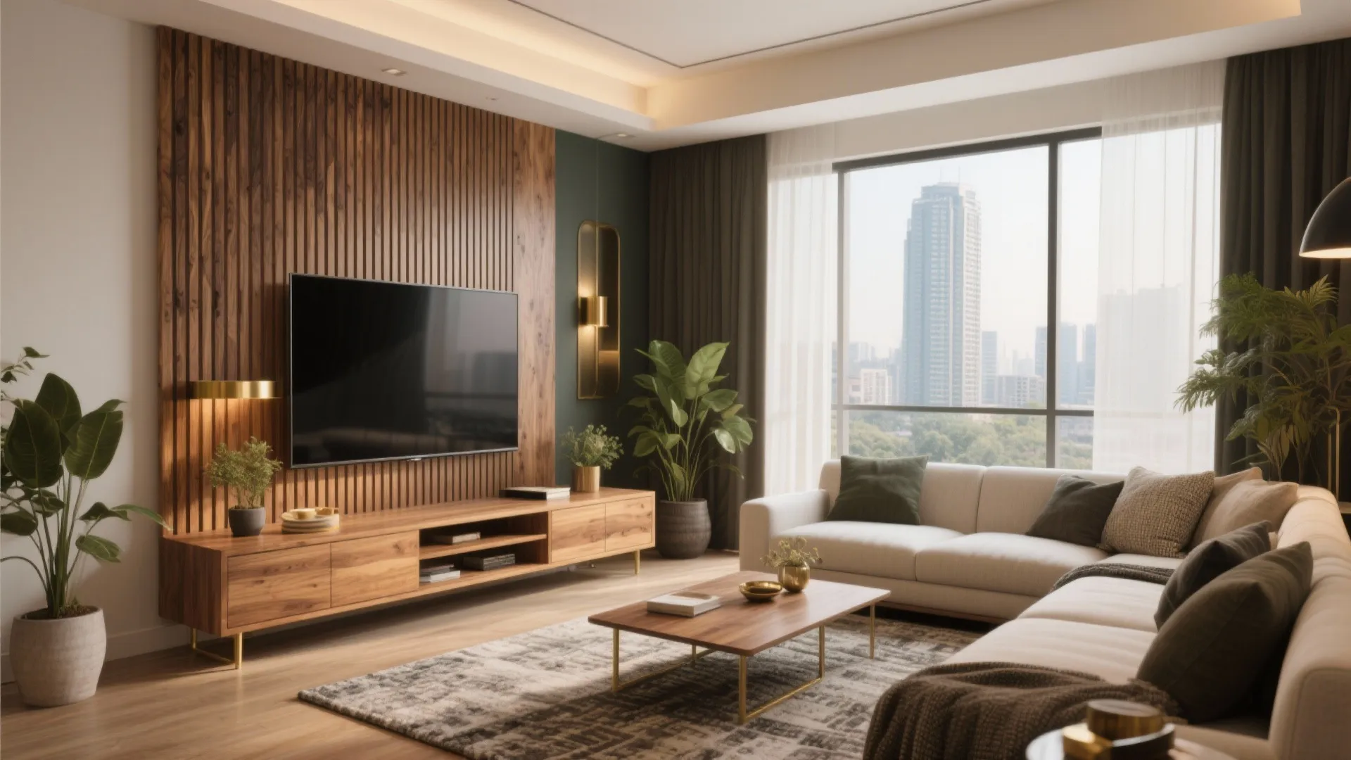 Warm wood accents that balance modern builds