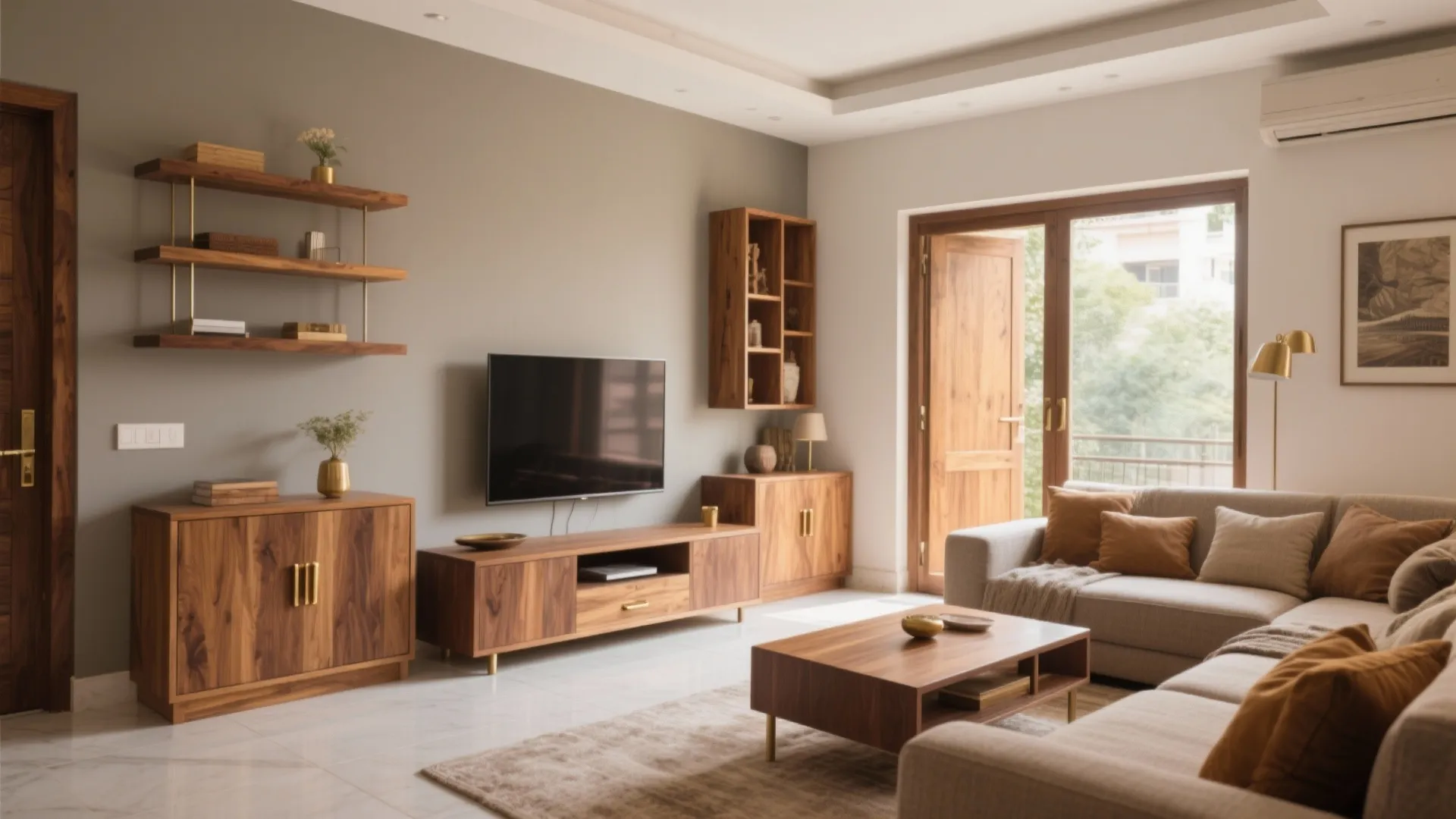 Warm wood accents for a calm, cohesive home