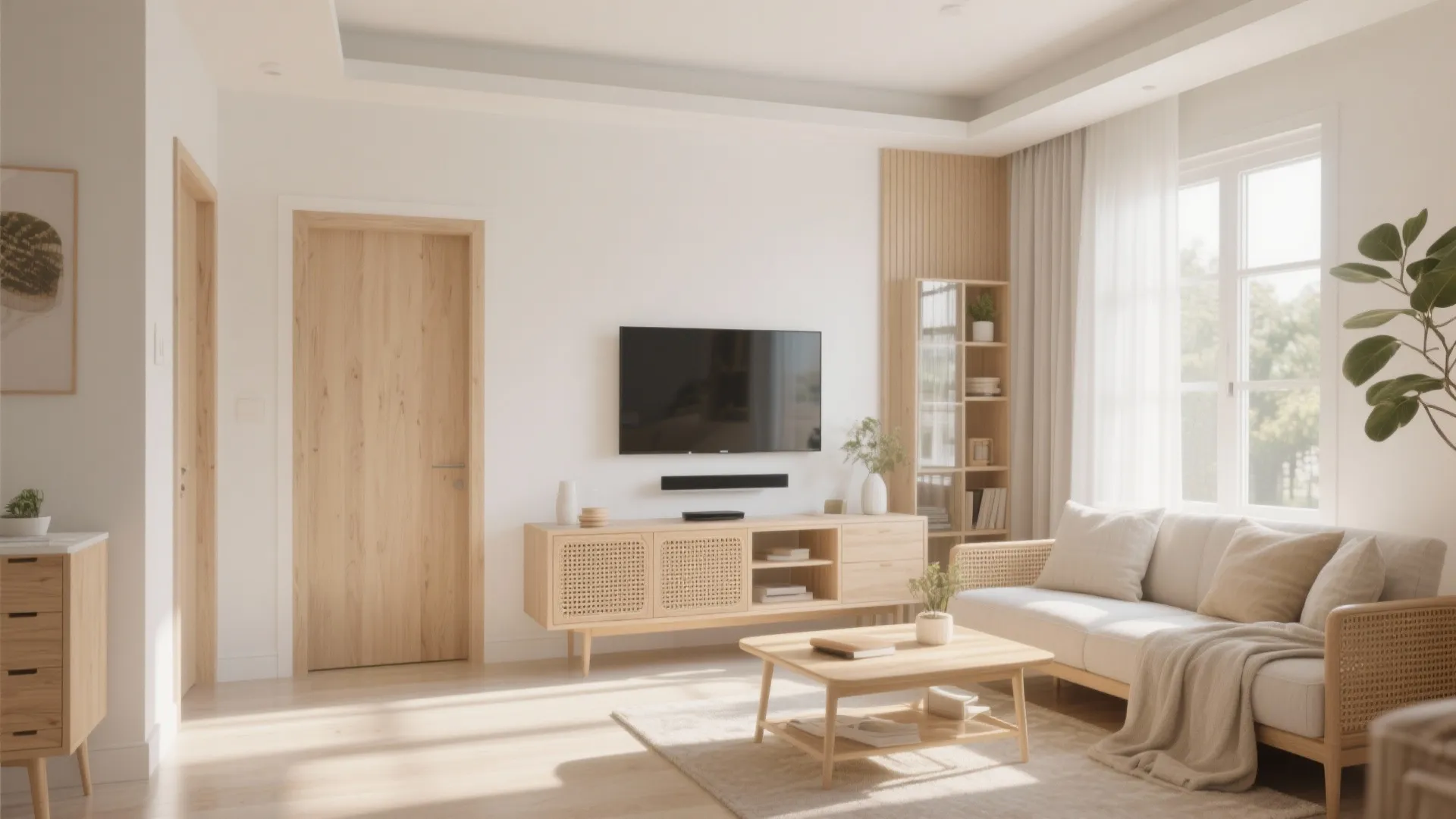 Warmth of Wood Elements Without Darkening the Space