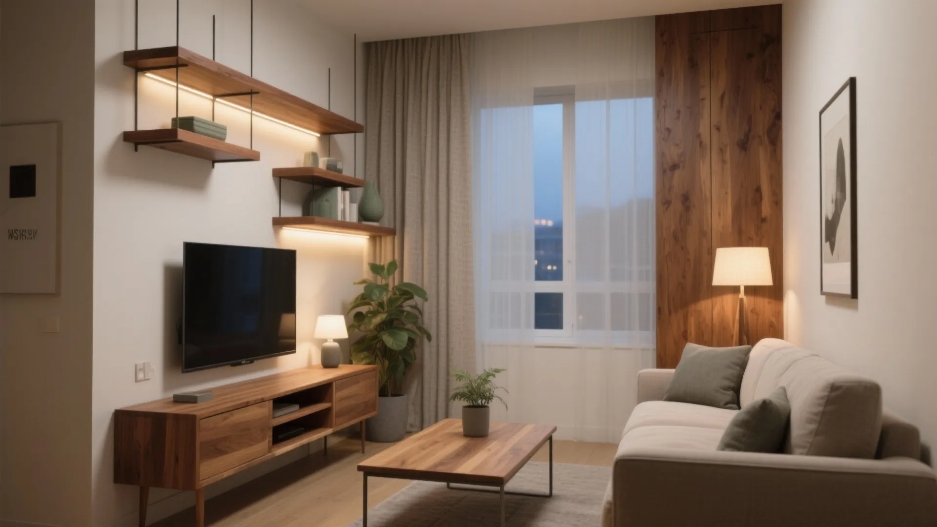 Warm wood elements for comfort and calm