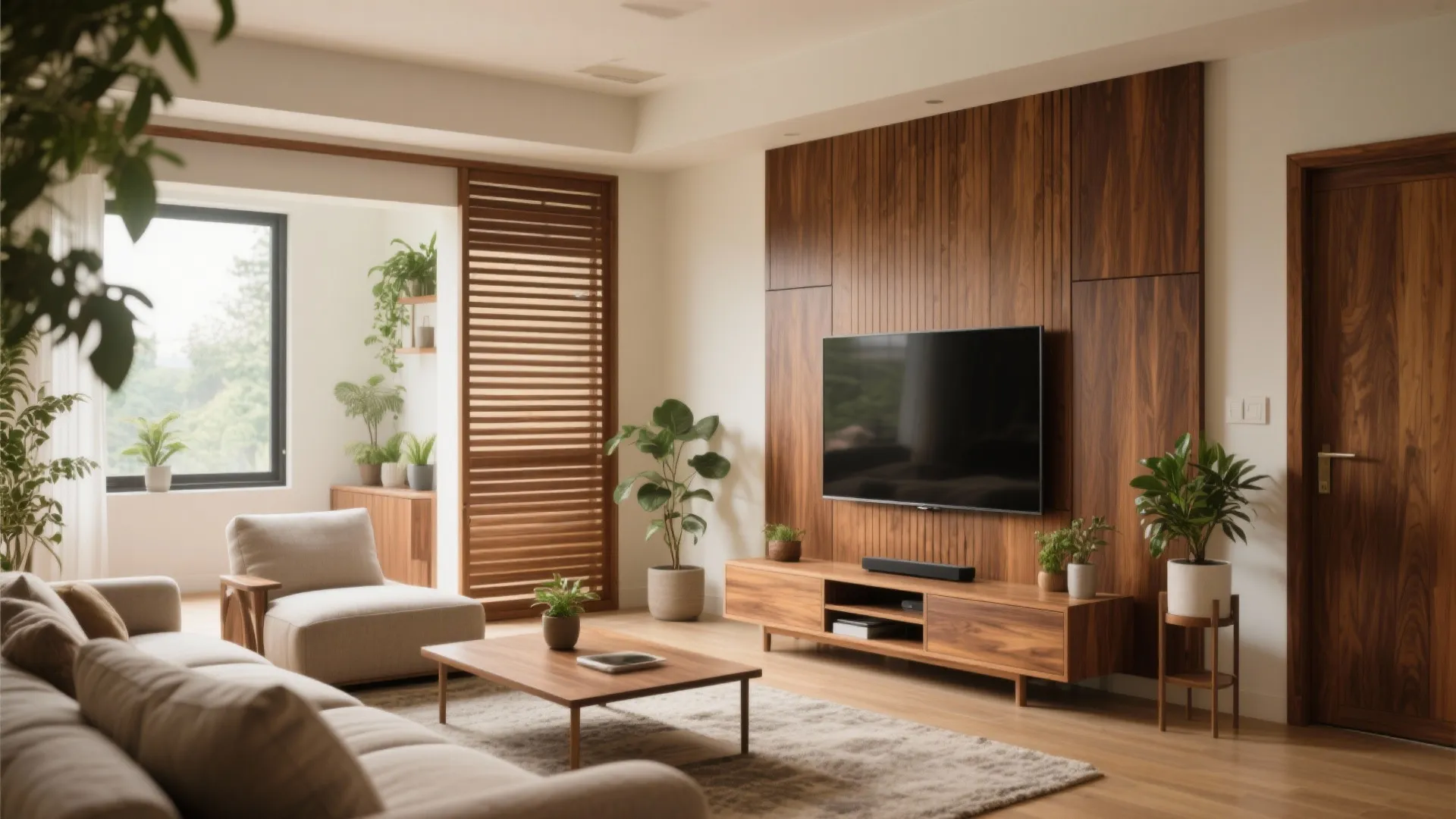 Warm wood accents for a homely feel