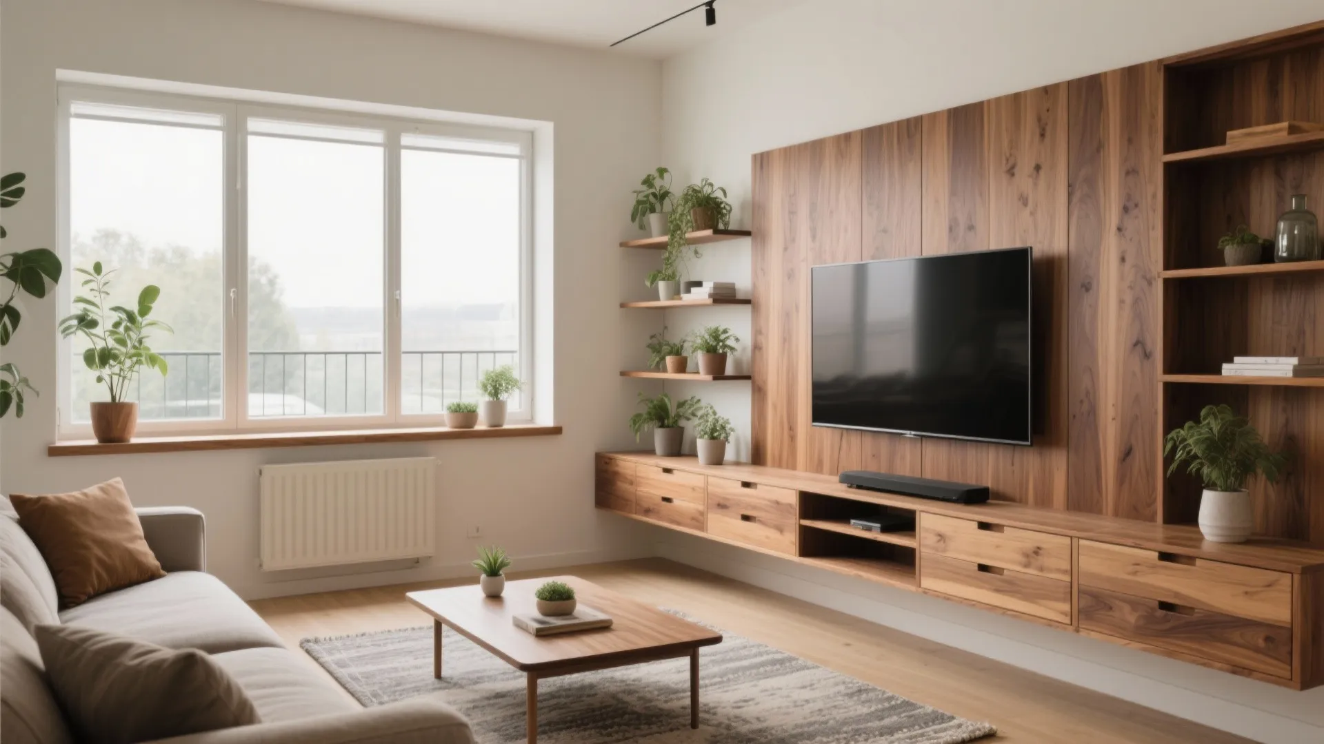 Warm Wood Accents to Soften Apartment Edges