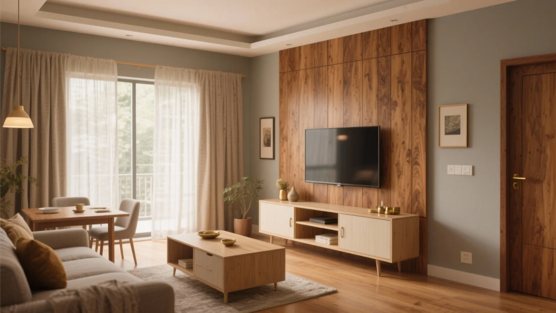 Warm wood tones for calm living