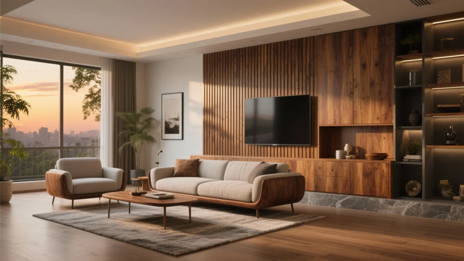 Warm wood accents for an elevated, cozy vibe